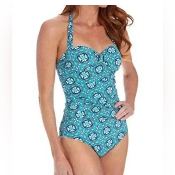 Love Your Assets by Sara Blakely, Spanx | 1 piece Fiesta Tile Swimsuit. Size: M - Picture 1 of 16